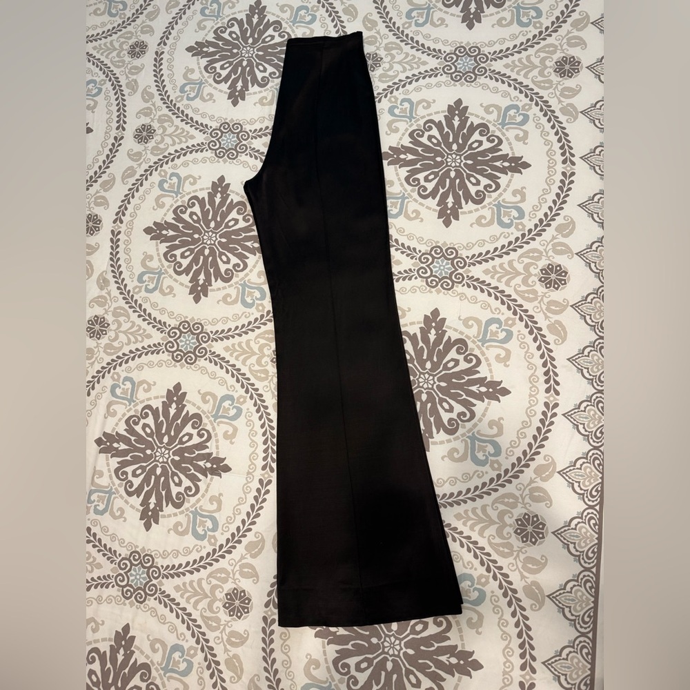 NWT Elizabeth‎  and James Iven Black Fluid Satin Side Zipper Flare Dress Pants 6